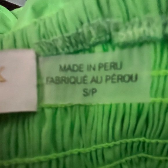 Ramy Brook Yolanda smocked top size small in neon green - Picture 6 of 15